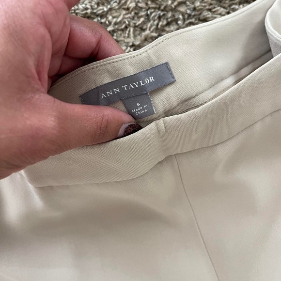 Size 6, Nude color, Ann Taylor Pleated Dress Pants. - Picture 2 of 6